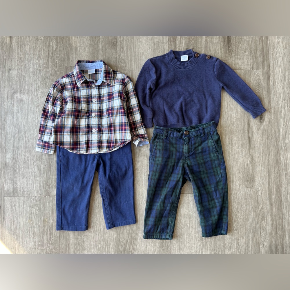 Set of two boys 12 month dress outfits. Edge hill Collection.
